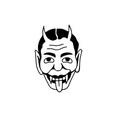 vector illustration of an ugly face devil