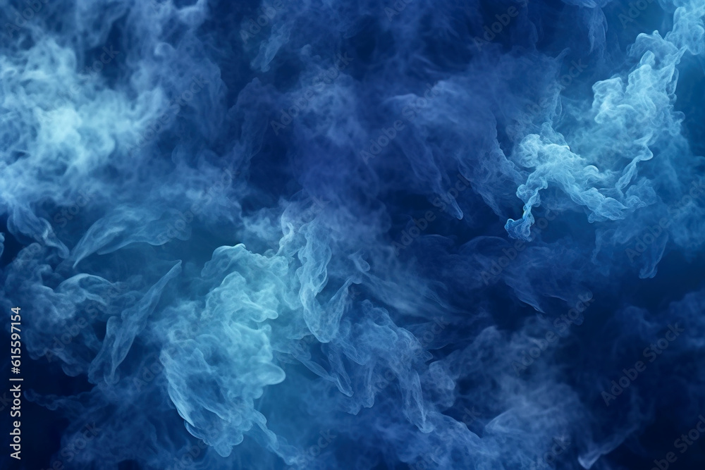 Wall mural Blue smoke or steam texture background, abstract soft lines pattern