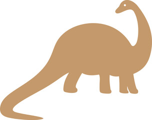 Brontosaurus dinosaur animal brown color icon vector illustration.