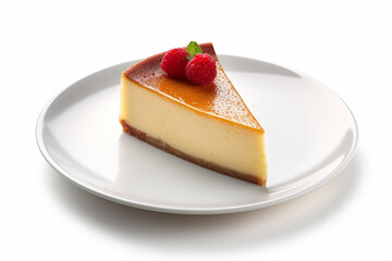 The PERFECT Raspberry Cheesecake, beautiful texture, isolated on white