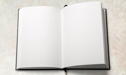 Open book on desk background, reading concept