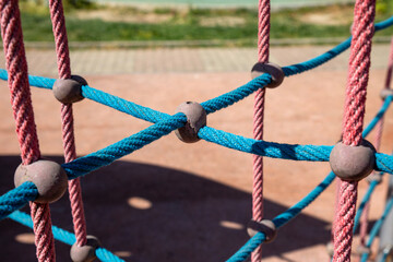 Playground rope tower detail.