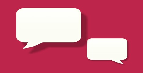 White shape of blank speech bubbles. Communication concept