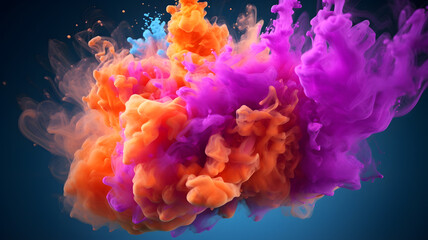 Fototapeta na wymiar Color powder exploding. Paint water splash. Color mist