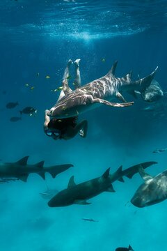 Shark snorkeling in Maldives