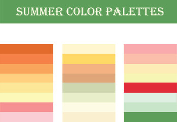 Summer Color Palettes  Vector Design Eps File Set