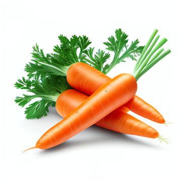 Extra fresh carrots isolated in png format on white background studio close up minimalist packshot mode. AI Generative image