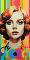 pop art portrait of a woman