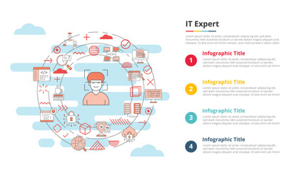 it expert concept for infographic template banner with four point list information