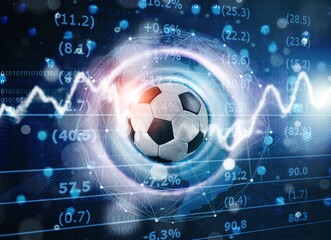 Online and statistics concept for soccer game