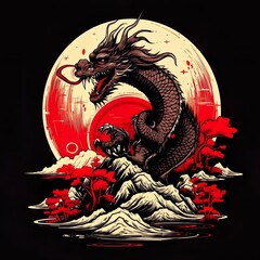 Dragon's Japanese Artistry Samurai Dragon Art