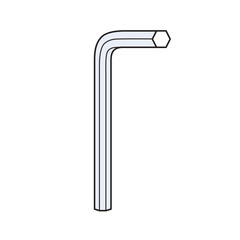 Hex key allen wrench tool isolated vector illustration