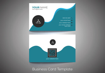 Simple and fresh business card vector illustration template