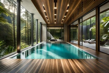 Splash of Luxury: AI-Infused Interior Designs Featuring Exquisite Swimming Pools