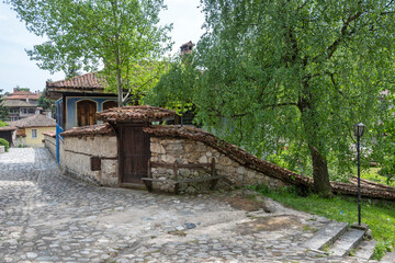 Street and old houses in Koprivshtitsa, Bulgaria