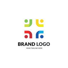 creative colorful social group logo
