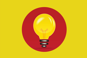 Light bulb icon graphic design on a red circle symbol vector image