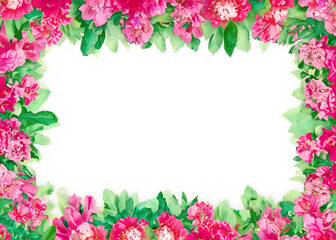 abstract flower frame with space for text, template for greeting, letter or invitation with copy space created with generative ai technology