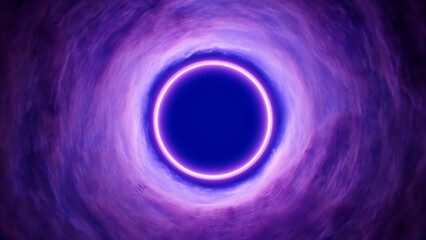 Close up of Supermassive BlackHole. View of Galactic Center with gravitational collapse. The black hole is surrounded by an accretion disk