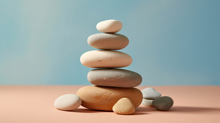 Minimalist stone design. Natural colors - Powered by Adobe