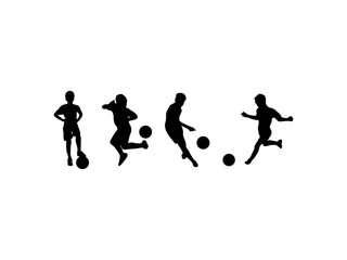 boy soccer silhouette