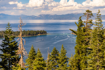 Scenic view of Lake Tahoe. 