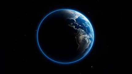 Fotobehang 宇宙から見た地球の壮大な景観 No.001   A Majestic View of Earth from Space Generative AI © Lumin5e616f1