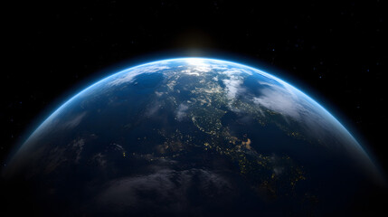 Naklejka na ściany i meble 宇宙から見た地球の壮大な景観 No.026 | A Majestic View of Earth from Space Generative AI