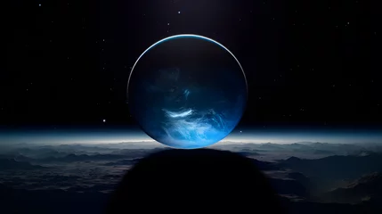 Fotobehang 宇宙から見た地球の壮大な景観 No.033   A Majestic View of Earth from Space Generative AI © Lumin5e616f1