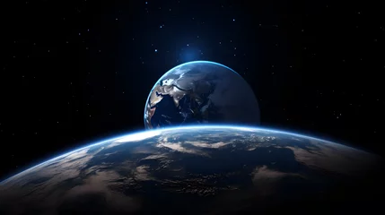 Fotobehang 宇宙から見た地球の壮大な景観 No.035   A Majestic View of Earth from Space Generative AI © Lumin5e616f1
