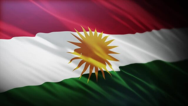 Flag of Iraqi Kurdistan full screen with very high resolution 4K