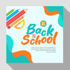 Back to school social media template design vector