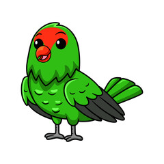 Cute black winged lovebird cartoon