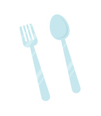 Kitchen spoon and fork sticker concept