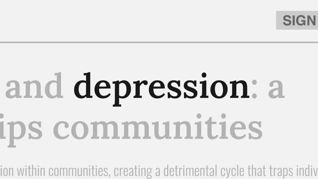 Depression mention on headlines of online news publications
