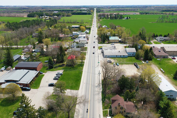 Fototapeta premium Aerial of Kenilworth, Ontario, Canada in spring