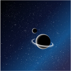ilustracion vectorial del espacio, estrellas y planetas © yessebel