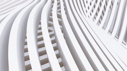 Naklejka premium Abstract Curved Shapes. White Circular Background.