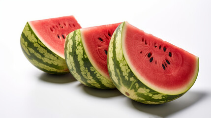 Watermelon on the white background. Created with Generative AI technology.
