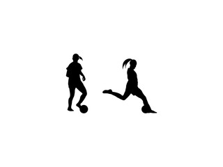 Fototapeta na wymiar Girls soccer silhouette