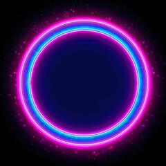 Obraz premium A neon circle on a black background. Generative AI.