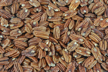 pecan nut as food background