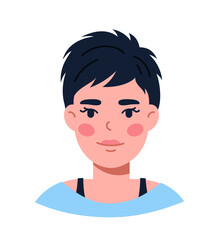 Young girl with black hairstyle concept