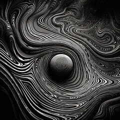 An abstract surreal painting of a black hole Generative Ai