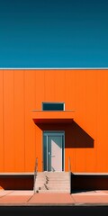 Orange, trendy color in architecture and backgrounds for construction designs. Ai generated.