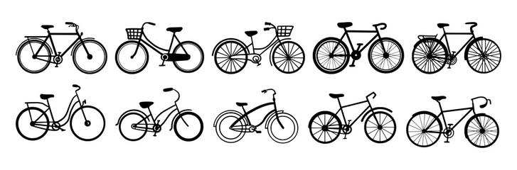 Bicycle doodle illustration for wedding elements