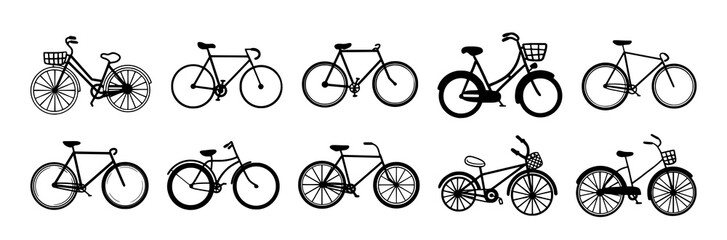 Bicycle doodle illustration for wedding elements