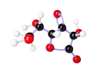 Obraz premium Molecule of vitamin C isolated on white. Chemical model