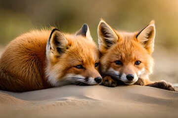 red fox cub and Ganrated AI
