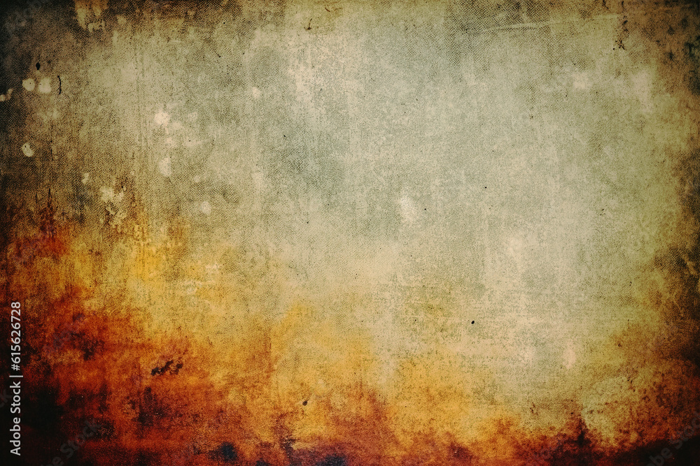Aufkleber vintage distressed old paper canvas texture film grain, dust and scratches texture with vignette bor